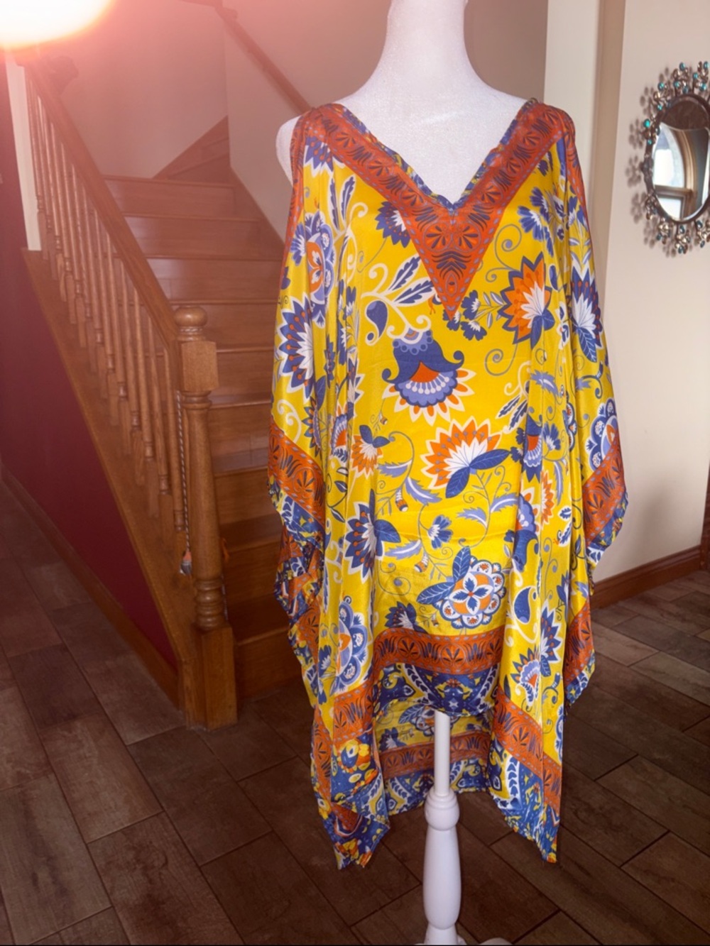 Vibrant Yellow Floral Boho Kaftan 
FIRM PRiCE